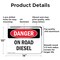 Signmission On Road Diesel Danger Sign, Aluminum, 14in W x 10in L, 2PK OS-2PACK-DS-A-1014-L-1126 - alternate 2